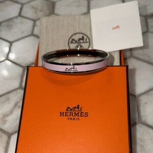 Hermés Palladium and Enamel Bangle